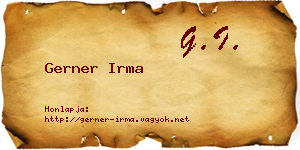 Gerner Irma névjegykártya