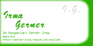 irma gerner business card